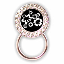 Load image into Gallery viewer, EH-885 Black &amp; White Floral Eyeglass Holder - Pack of 3
