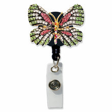 Load image into Gallery viewer, SP-001 Butterfly Sparkle Rhinestone Badge Holder
