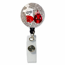 Load image into Gallery viewer, SP-004 Syringe &amp; Droplet Sparkle Rhinestone Badge Holder
