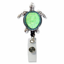 Load image into Gallery viewer, SP-008 Turtle Sparkle Rhinestone Badge Holder
