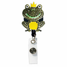 Load image into Gallery viewer, SP-013 Frog Prince Elephant Sparkle Rhinestone Badge Holder
