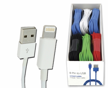 9 Foot 8 Pin to USB for iPhones