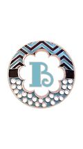 Retractable Badge Holder with ENAMEL Letter B