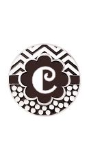 Retractable Badge Holder with ENAMEL Letter C