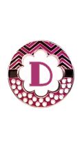 Retractable Badge Holder with ENAMEL Letter D