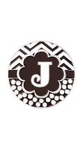Retractable Badge Holder with ENAMEL Letter J