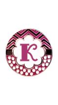 Retractable Badge Holder with ENAMEL Letter K