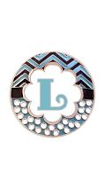 Retractable Badge Holder with ENAMEL Letter L