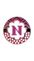 Retractable Badge Holder with ENAMEL Letter N