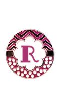 Retractable Badge Holder with ENAMEL Letter R