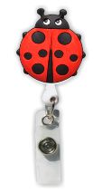 Retractable Badge Holder with 3D Rubber Ladybug