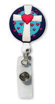 Retractable Badge Holder with 3D Rubber Cross