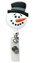Retractable Badge Holder with Snowman