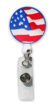 Retractable Badge Holder with 3D Rubber Flag