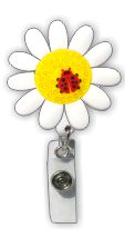 Retractable Badge Holder with 3D Rubber Daisy