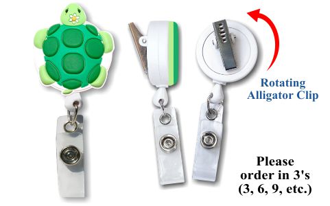 Retractable Badge Holder with Turtle