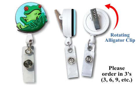 Retractable Badge Holder with Frog