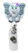 Retractable Badge Holder with 3D Rubber Elephant