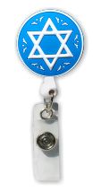 Retractable Badge Holder with Star of David