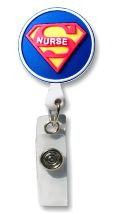 Retractable Badge Holder with 3D Rubber Super Nurse