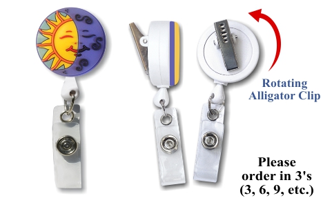 Retractable Badge Holder with Sun Moon