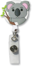 Retractable Badge Holder with 3D Rubber Koala