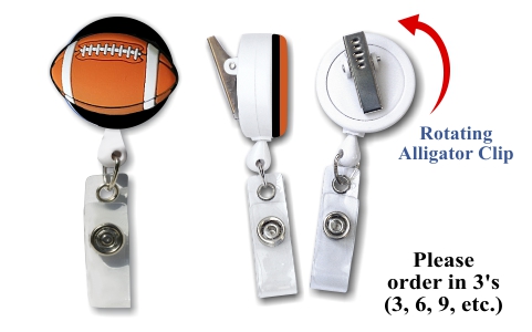 Retractable Badge Holder with 3D Rubber Football