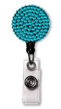 Retractable Badge Holder with Blue Rhinestones