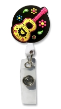 Retractable Badge Holder with Guitar