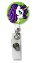 Retractable Badge Holder with 3D Rubber Unicorn