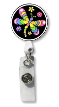 Retractable Badge Holder with Dragonfly