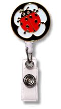 Retractable Badge Holder with ENAMEL Ladybug