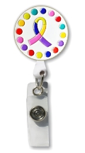 Retractable Badge Holder with ENAMEL Multi Color Ribbon