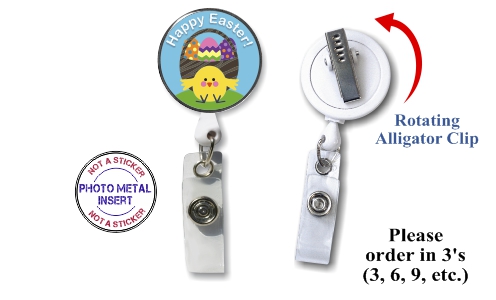 Happy Easter Retractable Badge Holder