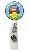 Retractable Badge Holder with Photo Metal: Easter