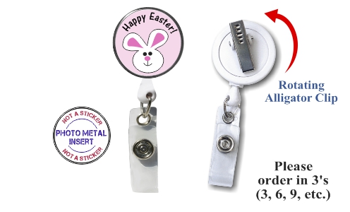 Retractable Badge Holder with Photo Metal: Easter