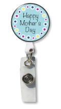 Retractable Badge Holder with Photo Metal: Mother's Day