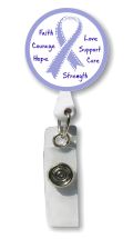 Retractable Badge Holder with Photo Metal: Lavender Ribbon