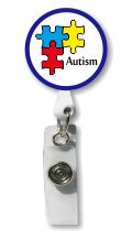 Retractable Badge Holder with Photo Metal: Autism Support