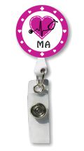 Retractable Badge Holder with Photo Metal: MA Nurse