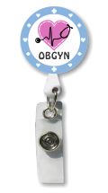 OB GYN Nurse Retractable Badge Holder