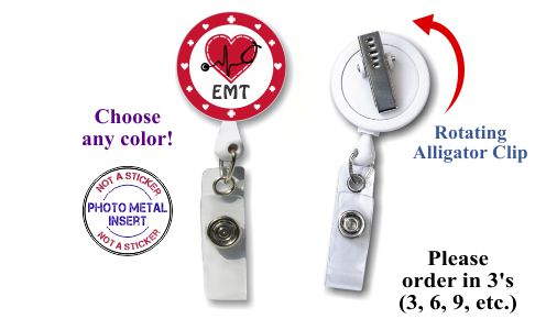 Retractable Badge Holder with Photo Metal: EMT