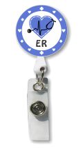 Retractable Badge Holder with Photo Metal: ER Nurse