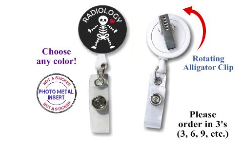 Retractable Badge Holder with Photo Metal: Radiology