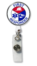 Retractable Badge Holder with Photo Metal: First Responder