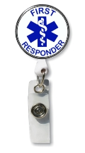 Retractable Badge Holder with Photo Metal: First Responder