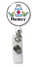 Retractable Badge Holder with Photo Metal: Pharmacy