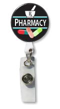 Retractable Badge Holder with Photo Metal: Pharmacy