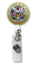 Retractable Badge Holder with Photo Metal: Army Seal