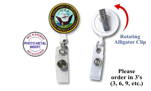 Retractable Badge Holder with Photo Metal: Navy Seal